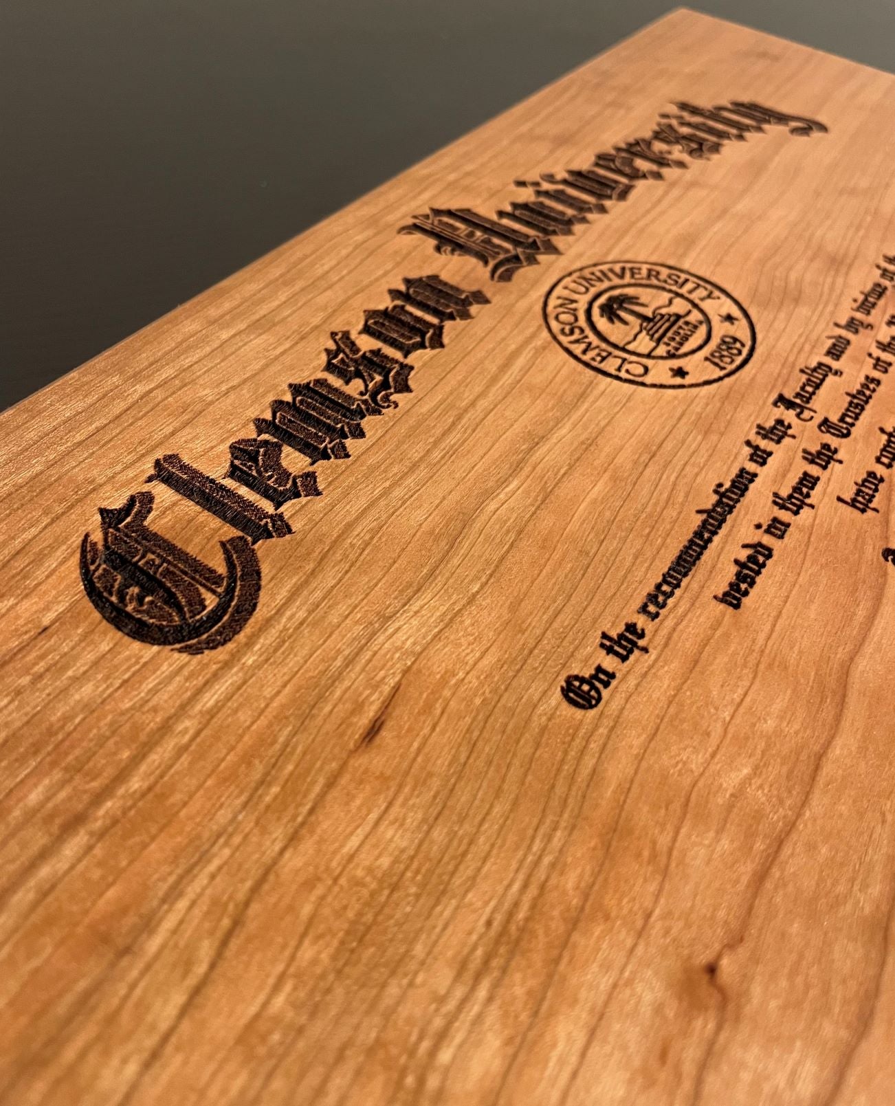 Custom Engraved Cherry Certificate (9.5" x 12")